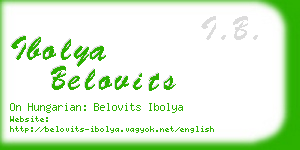 ibolya belovits business card